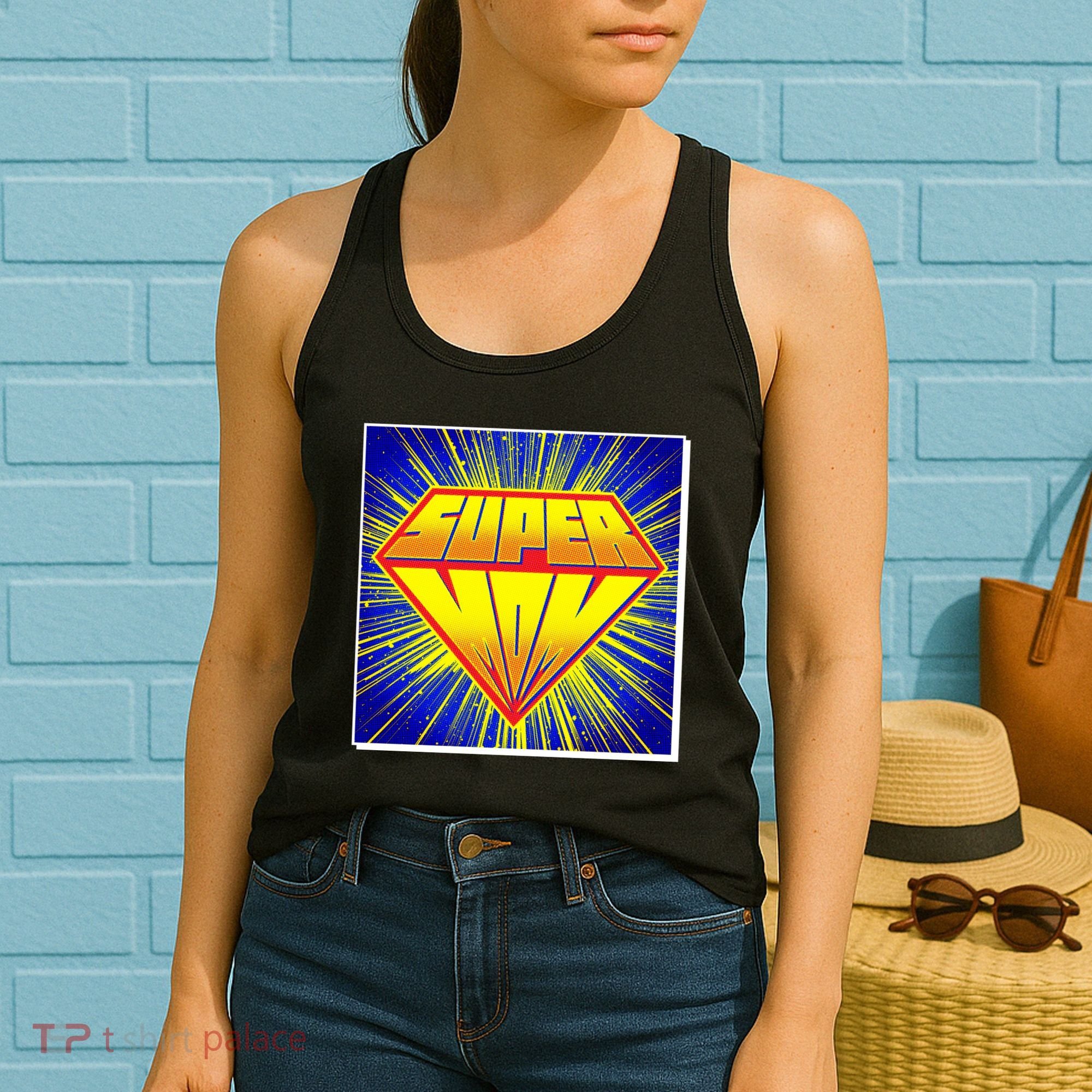 Funny Mother's Day Super Mom Pop Art Comic Panel Women's Tank Top
