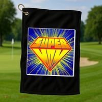 Funny Mother's Day Super Mom Pop Art Comic Panel Golf Towel thumb 1