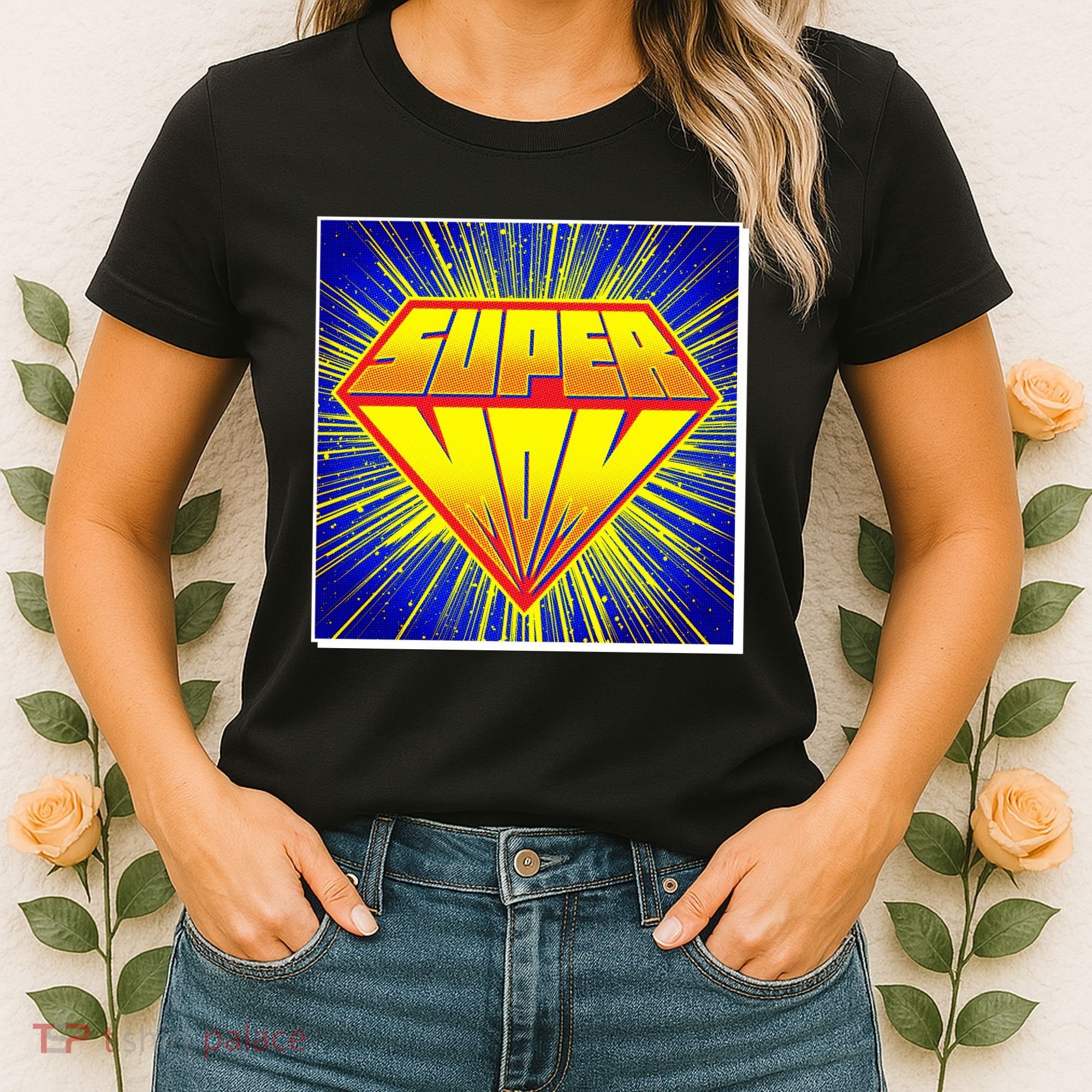 Funny Mother's Day Super Mom Pop Art Comic Panel Women's T-Shirt