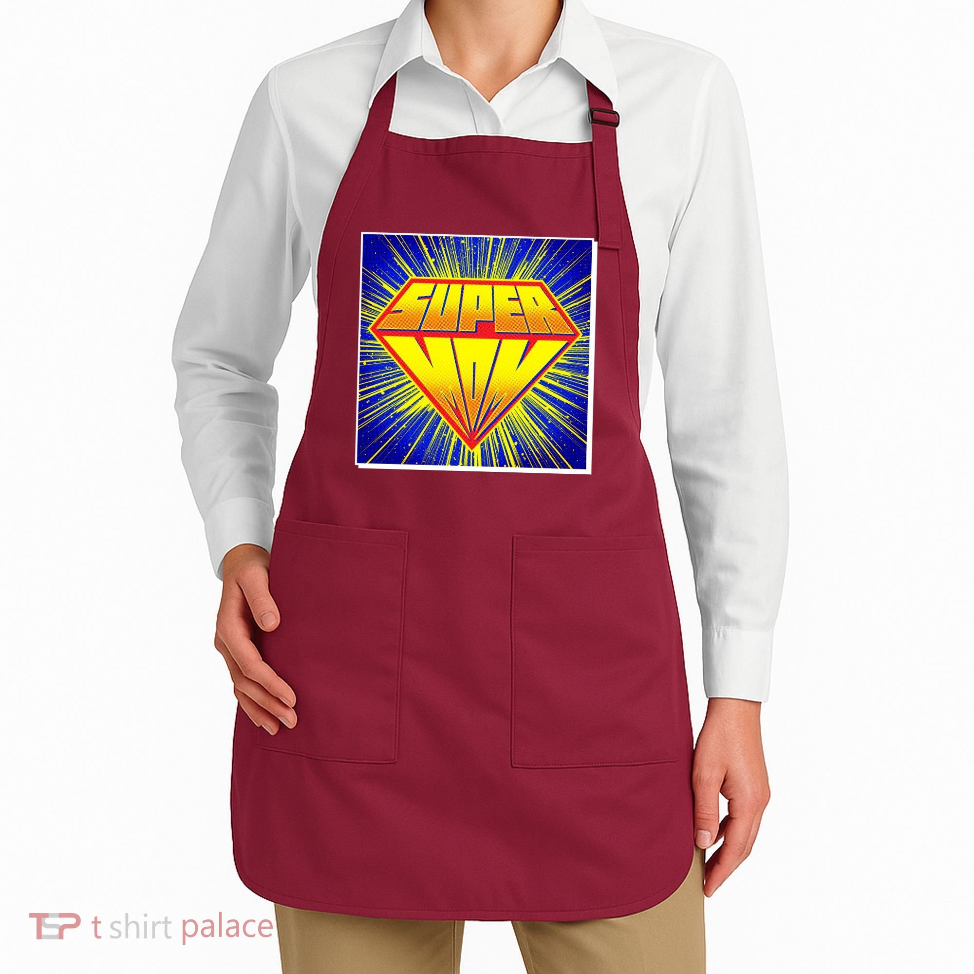 Funny Mother's Day Super Mom Pop Art Comic Panel Apron