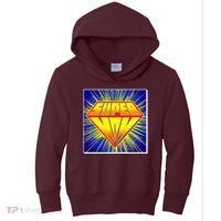 Funny Mother's Day Super Mom Pop Art Comic Panel Kids Hoodie thumb 0
