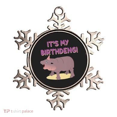 Funny Moo Deng Baby Hippo Cute ItS My Birthday Birthdeng Ornament