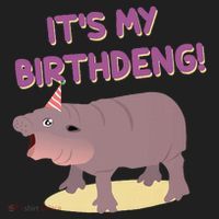 Funny Moo Deng Baby Hippo Cute ItS My Birthday Birthdeng Hat thumb 2