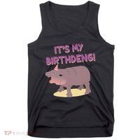 Funny Moo Deng Baby Hippo Cute ItS My Birthday Birthdeng Tank Top thumb 0