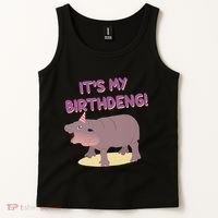 Funny Moo Deng Baby Hippo Cute ItS My Birthday Birthdeng Tank Top thumb 2