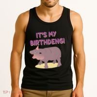 Funny Moo Deng Baby Hippo Cute ItS My Birthday Birthdeng Tank Top thumb 3