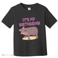 Funny Moo Deng Baby Hippo Cute ItS My Birthday Birthdeng Toddler T-Shirt thumb 0