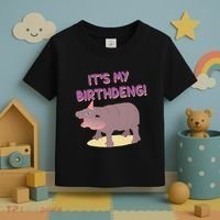 Funny Moo Deng Baby Hippo Cute ItS My Birthday Birthdeng Toddler T-Shirt thumb 3