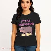 Funny Moo Deng Baby Hippo Cute ItS My Birthday Birthdeng Women's T-Shirt thumb 4
