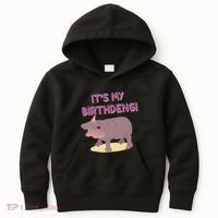 Funny Moo Deng Baby Hippo Cute ItS My Birthday Birthdeng Kids Hoodie thumb 0