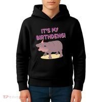 Funny Moo Deng Baby Hippo Cute ItS My Birthday Birthdeng Kids Hoodie thumb 4