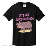 Funny Moo Deng Baby Hippo Cute ItS My Birthday Birthdeng Kids T-Shirt thumb 0