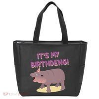 Funny Moo Deng Baby Hippo Cute ItS My Birthday Birthdeng Tote Bag thumb 0