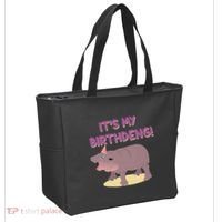 Funny Moo Deng Baby Hippo Cute ItS My Birthday Birthdeng Tote Bag thumb 2