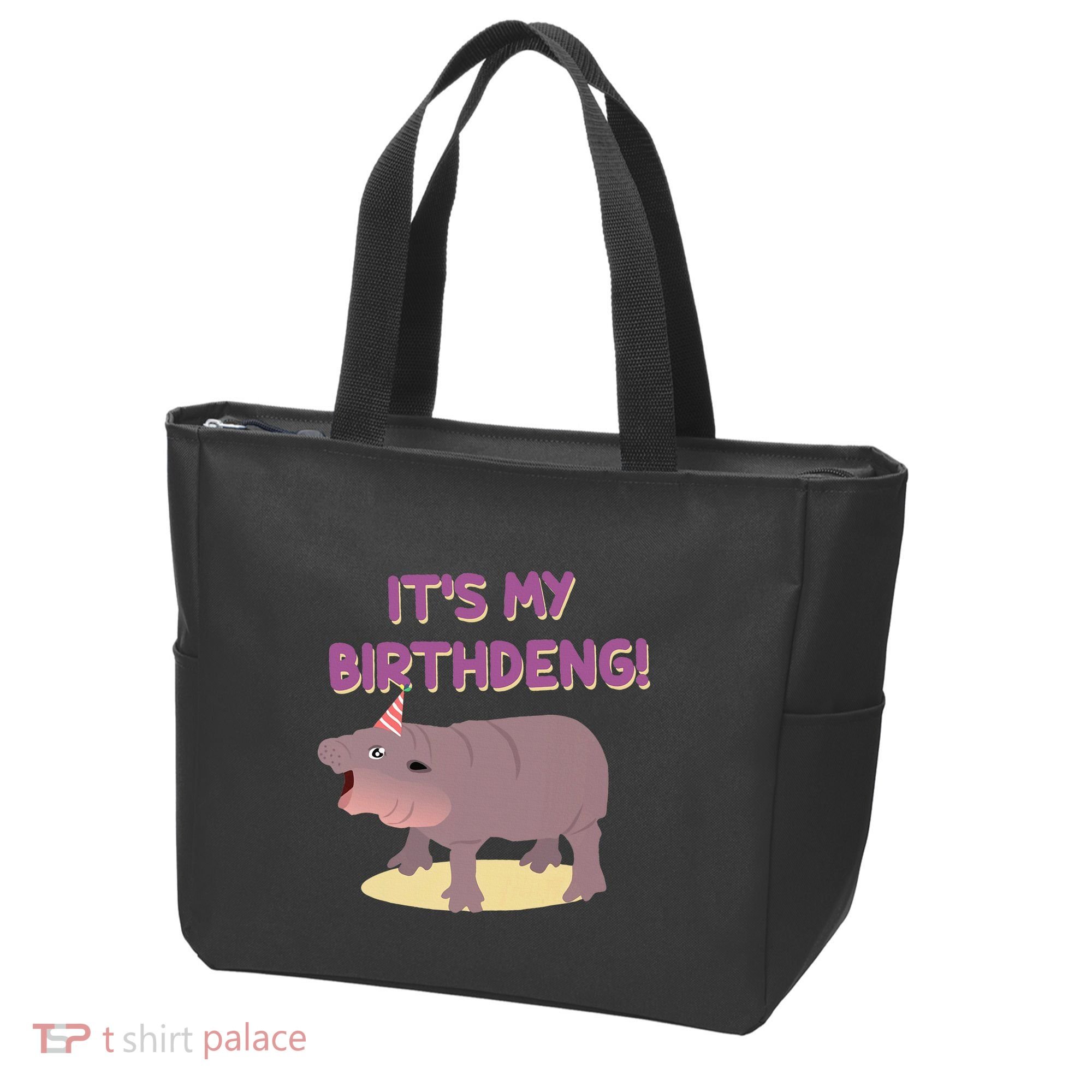 Funny Moo Deng Baby Hippo Cute ItS My Birthday Birthdeng Tote Bag