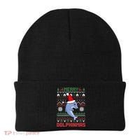 Funny Merry Dolphintmas Ugly Christmas Sweater Dolphin Santa Gift Beanie thumb 0