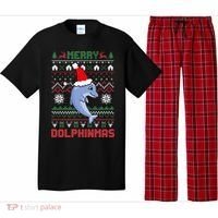 Funny Merry Dolphintmas Ugly Christmas Sweater Dolphin Santa Gift Pajama Set thumb 0