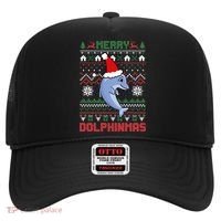 Funny Merry Dolphintmas Ugly Christmas Sweater Dolphin Santa Gift Hat thumb 0