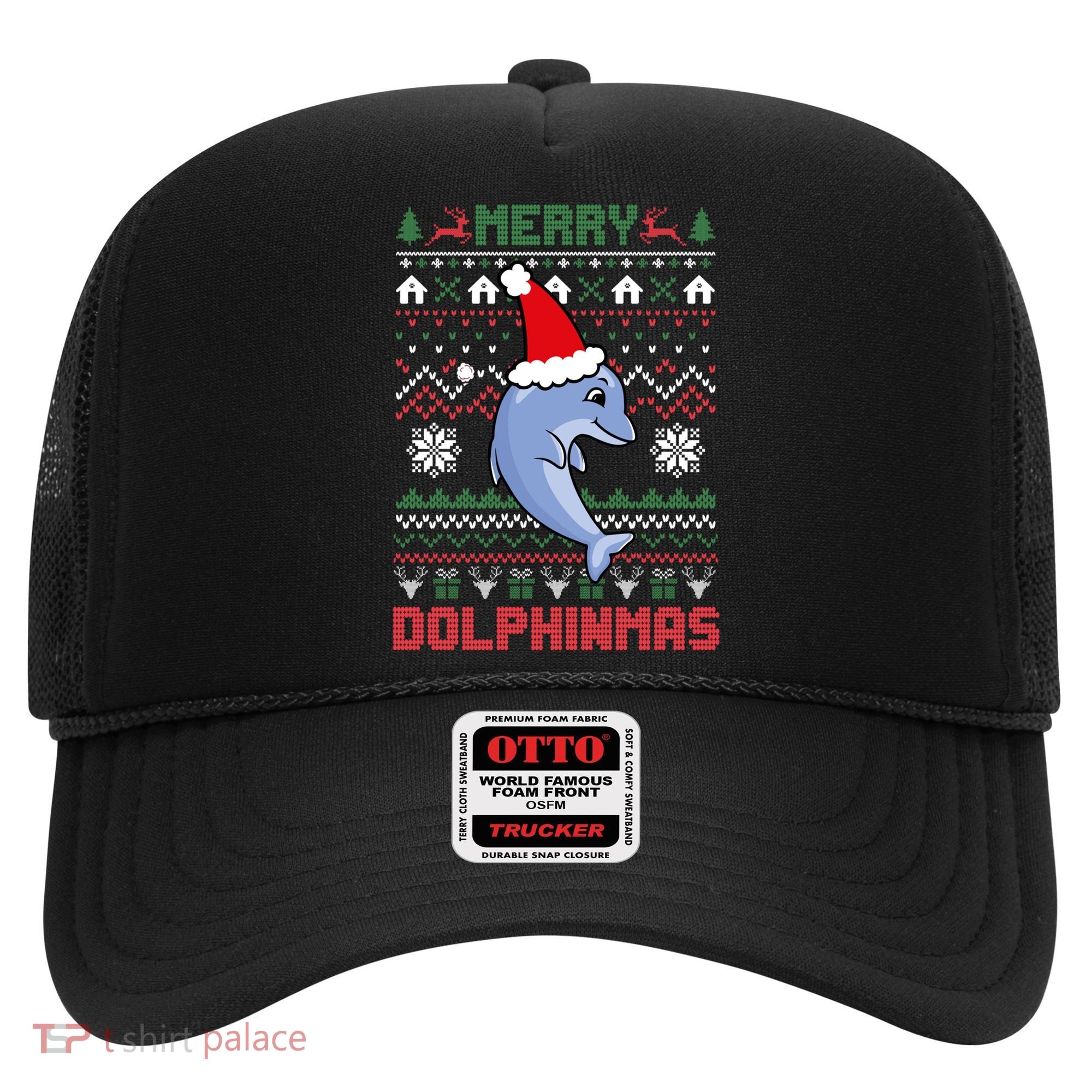 Funny Merry Dolphintmas Ugly Christmas Sweater Dolphin Santa Gift Hat