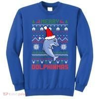 Funny Merry Dolphintmas Ugly Christmas Sweater Dolphin Santa Gift Sweatshirt thumb 0