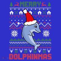 Funny Merry Dolphintmas Ugly Christmas Sweater Dolphin Santa Gift Women's Tank Top thumb 5