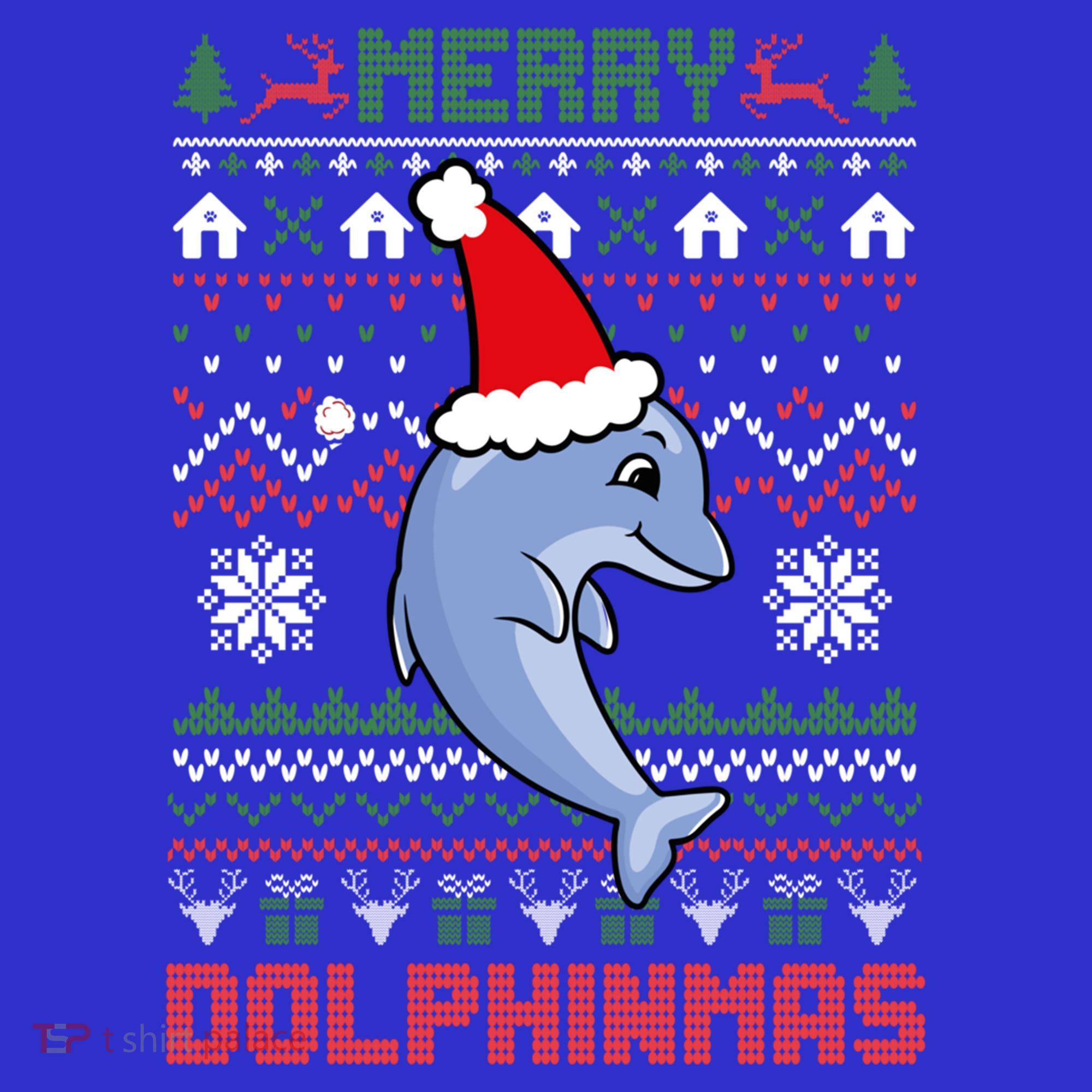 Funny Merry Dolphintmas Ugly Christmas Sweater Dolphin Santa Gift Women's Tank Top