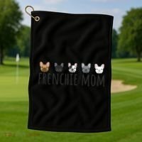 Frenchie Mama Dog Mom Funny French Bulldog Mama Gift Golf Towel thumb 1