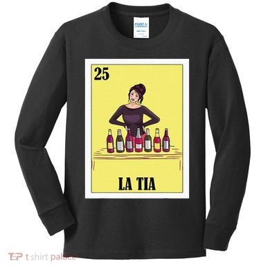 Funny Mexican Design For Aunt La Tia Kids Long Sleeve Shirt