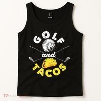Funny Mexican Dish Favorite Sport Golfer Golf And Tacos Tank Top thumb 2