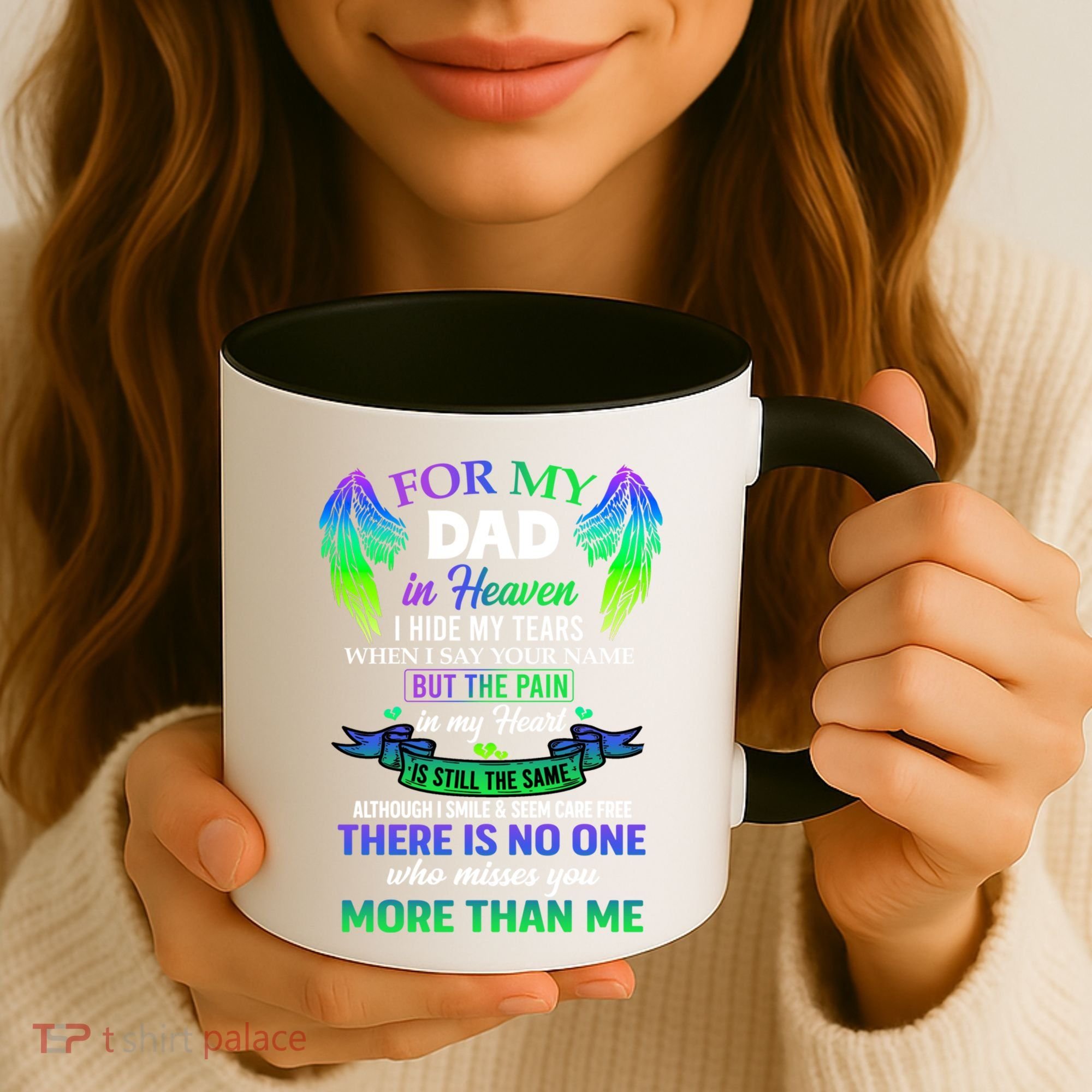 For My Dad In Heaven Touching Tribute For Passed Away Father Gift Coffee Mug