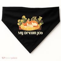 Funny My Dream Job Sleeping Cat USA-Made Doggie Bandana thumb 0