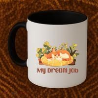 Funny My Dream Job Sleeping Cat Coffee Mug thumb 2
