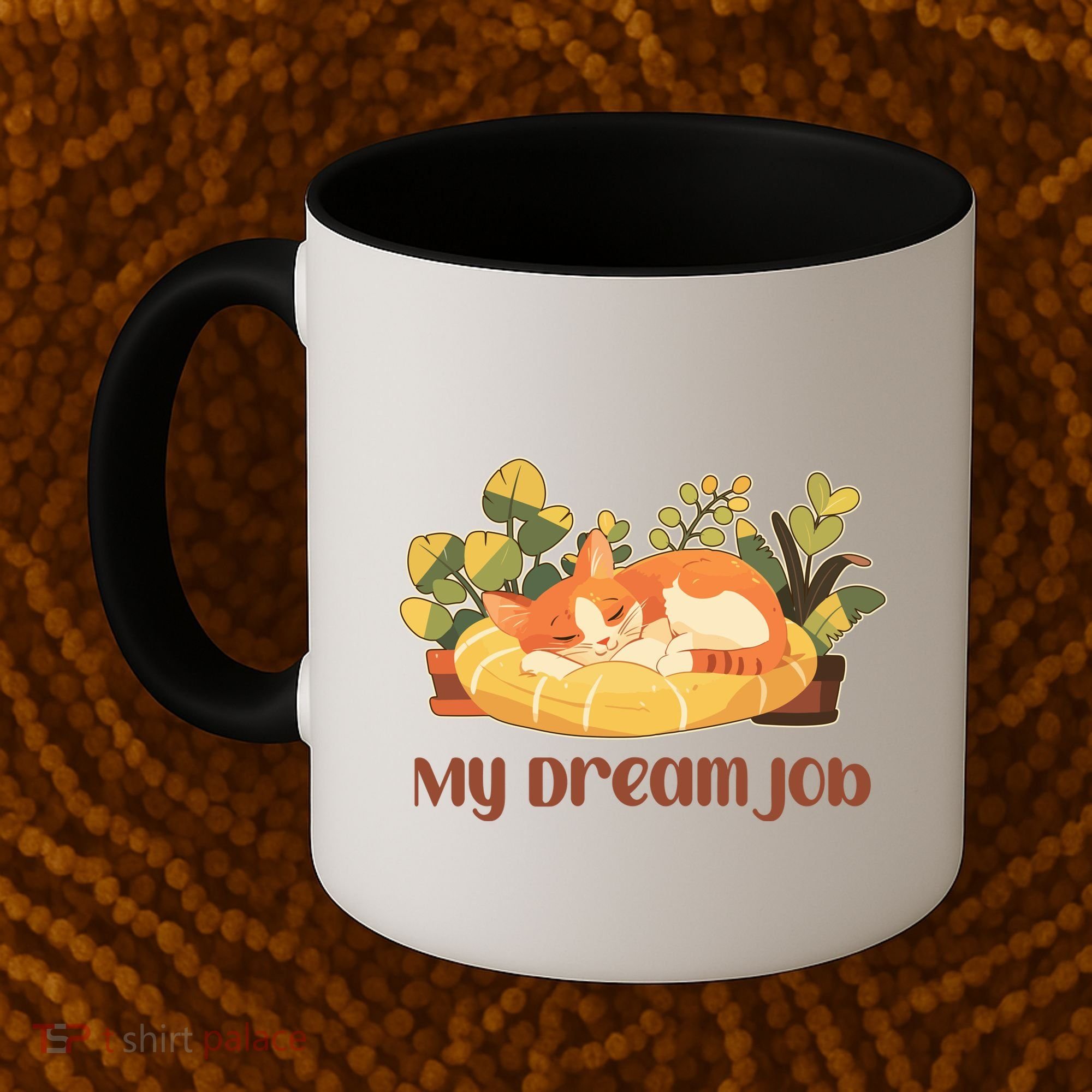 Funny My Dream Job Sleeping Cat Coffee Mug