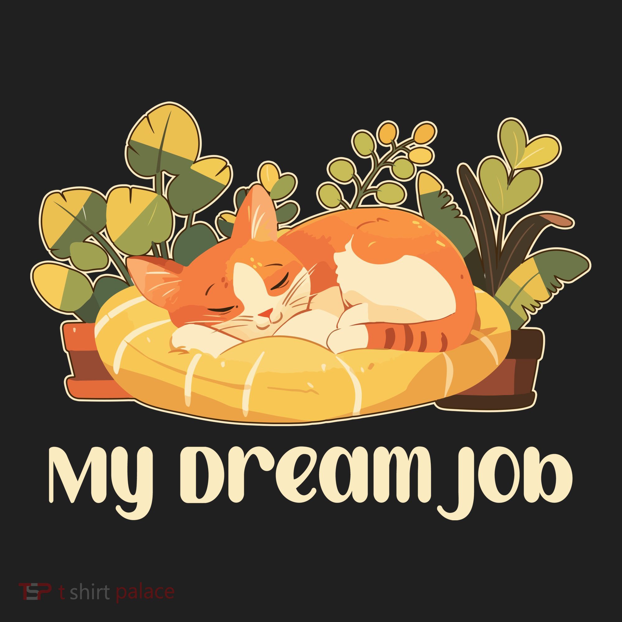 Funny My Dream Job Sleeping Cat Beanie
