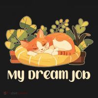 Funny My Dream Job Sleeping Cat Polo thumb 3