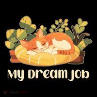 Funny My Dream Job Sleeping Cat Women's Tank Top thumb 5