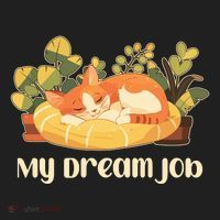 Funny My Dream Job Sleeping Cat Hat thumb 2