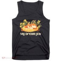Funny My Dream Job Sleeping Cat Tank Top thumb 0