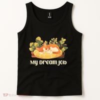 Funny My Dream Job Sleeping Cat Tank Top thumb 2