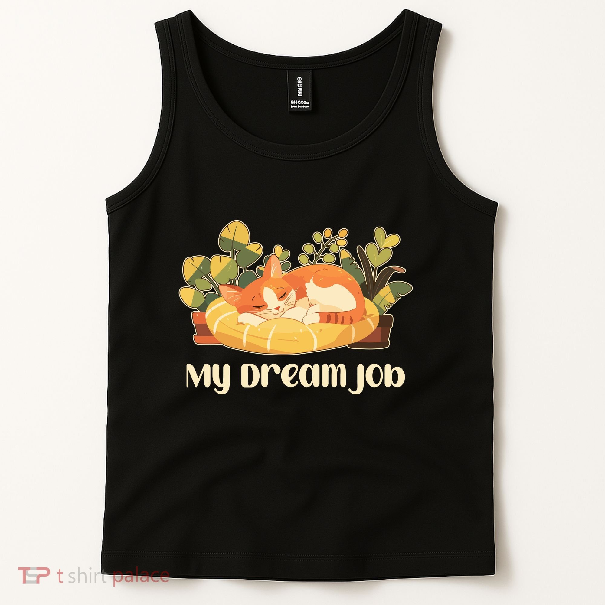 Funny My Dream Job Sleeping Cat Tank Top