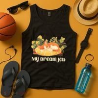 Funny My Dream Job Sleeping Cat Tank Top thumb 4