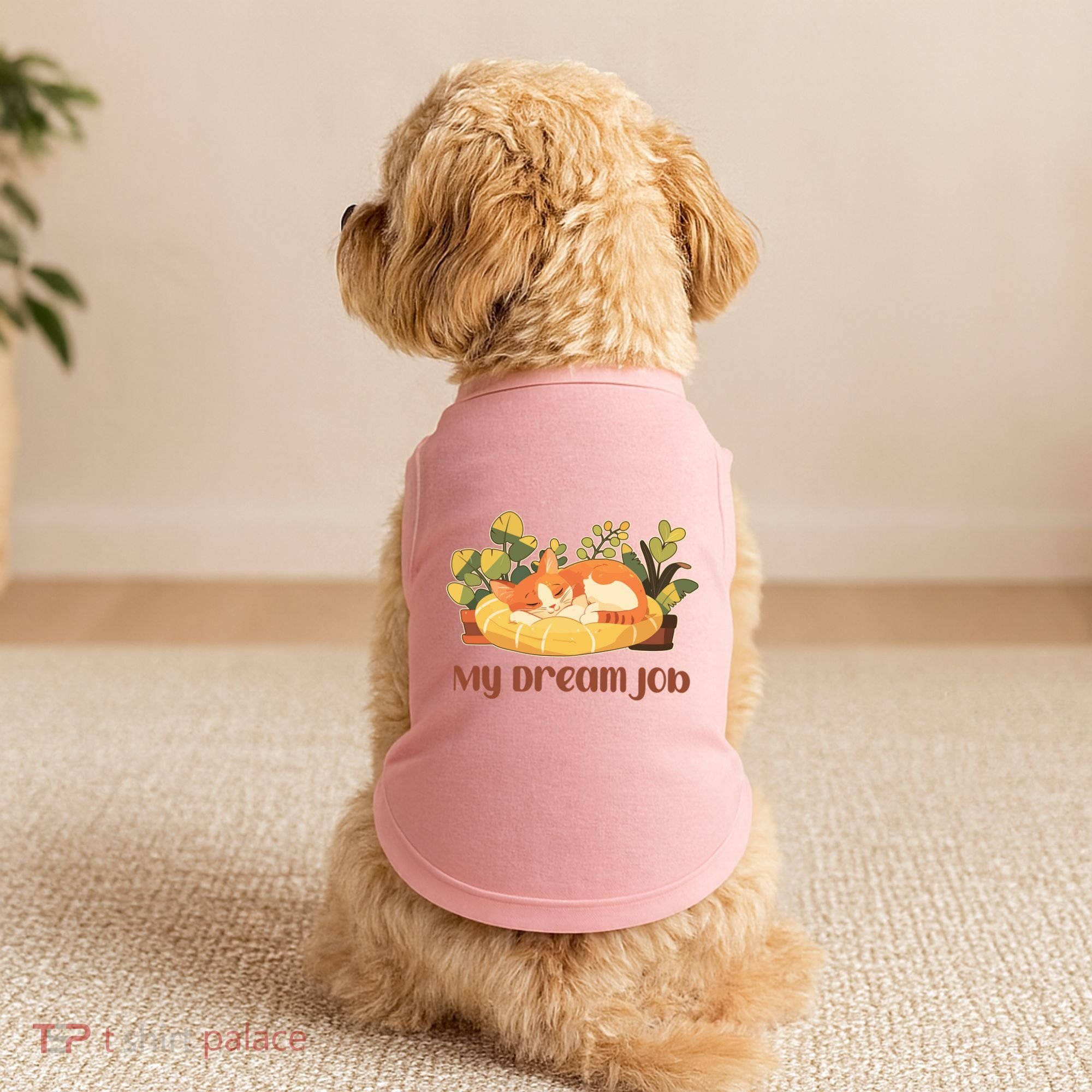 Funny My Dream Job Sleeping Cat Doggie Tank