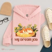 Funny My Dream Job Sleeping Cat Hoodie thumb 4