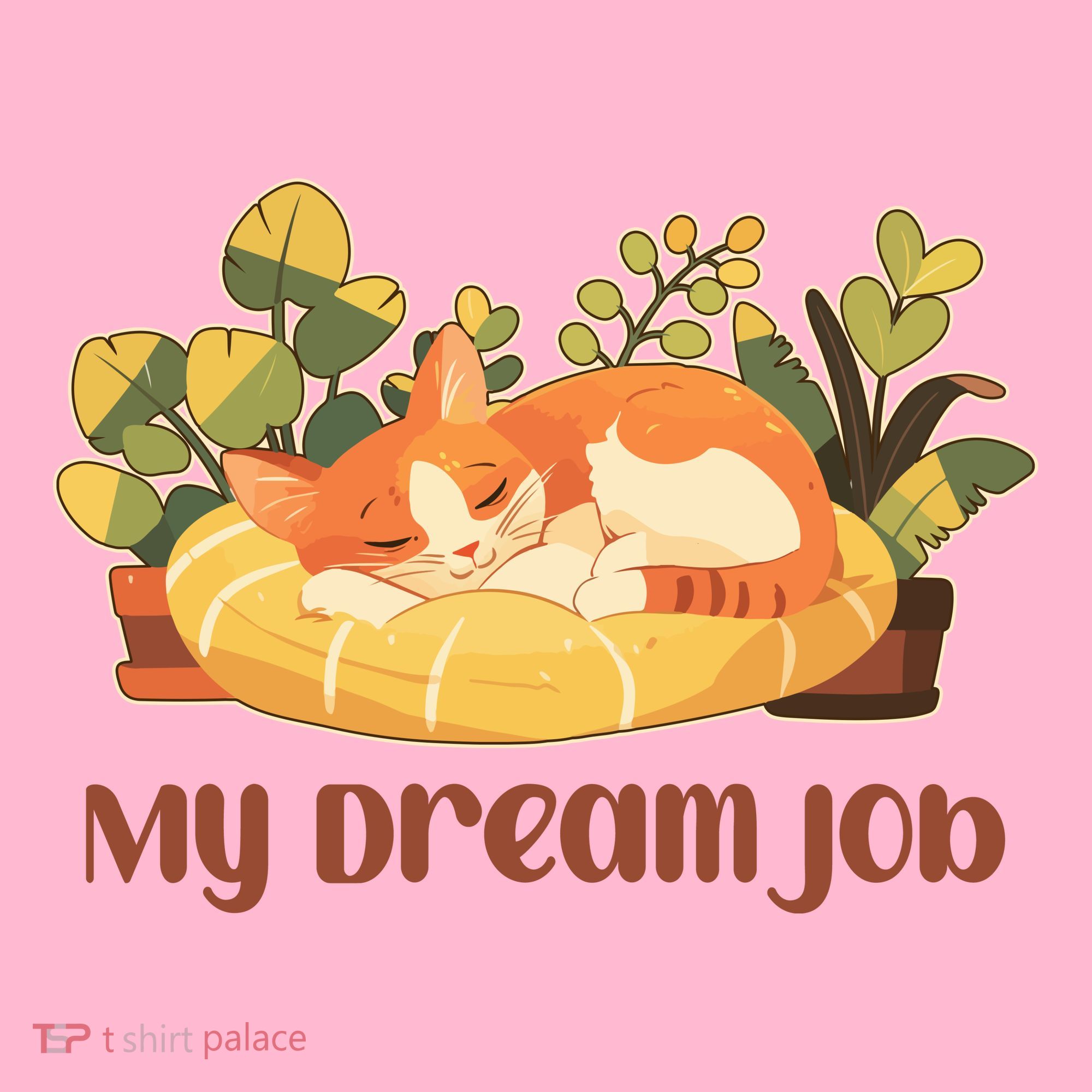 Funny My Dream Job Sleeping Cat Long Sleeve Shirt