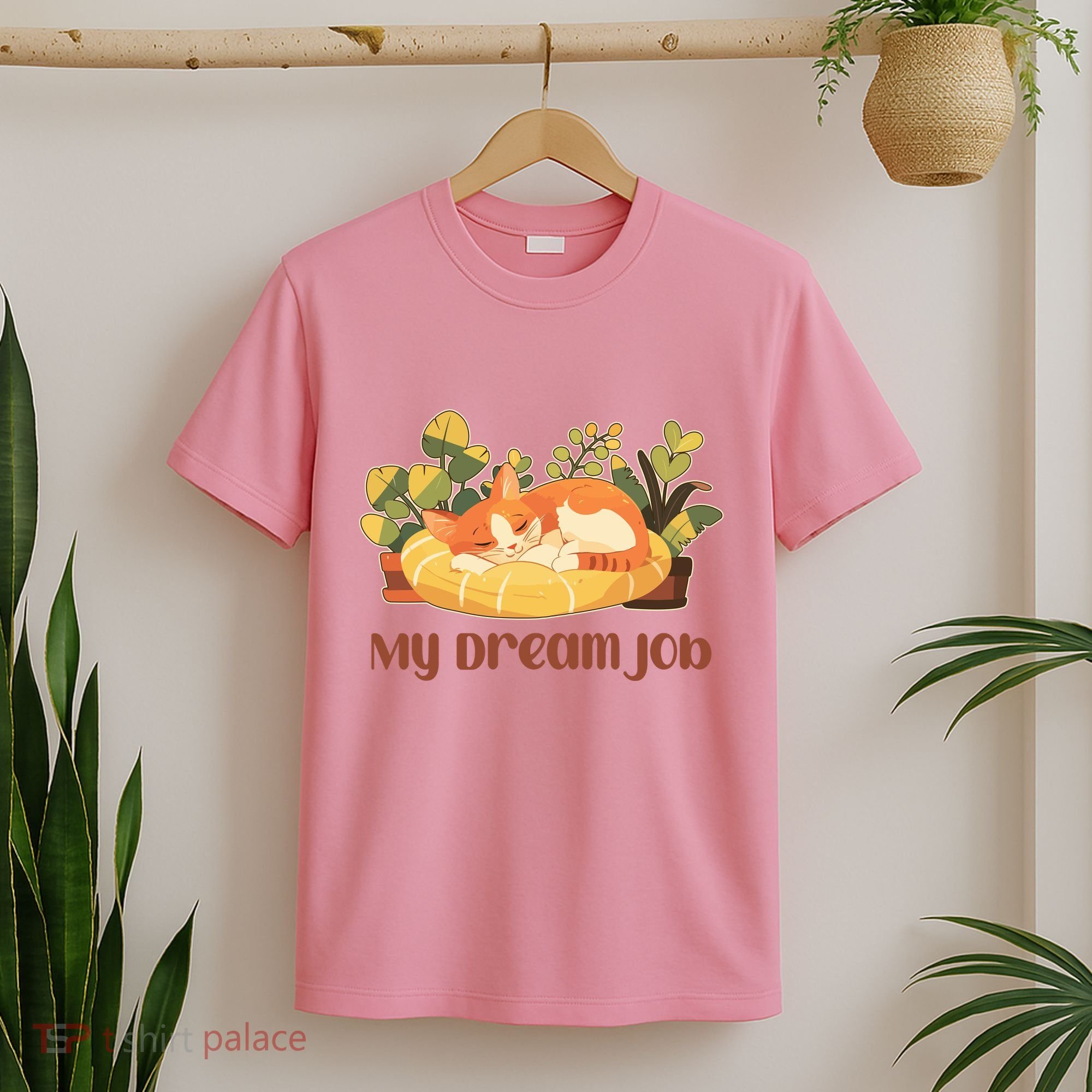 Funny My Dream Job Sleeping Cat T-Shirt
