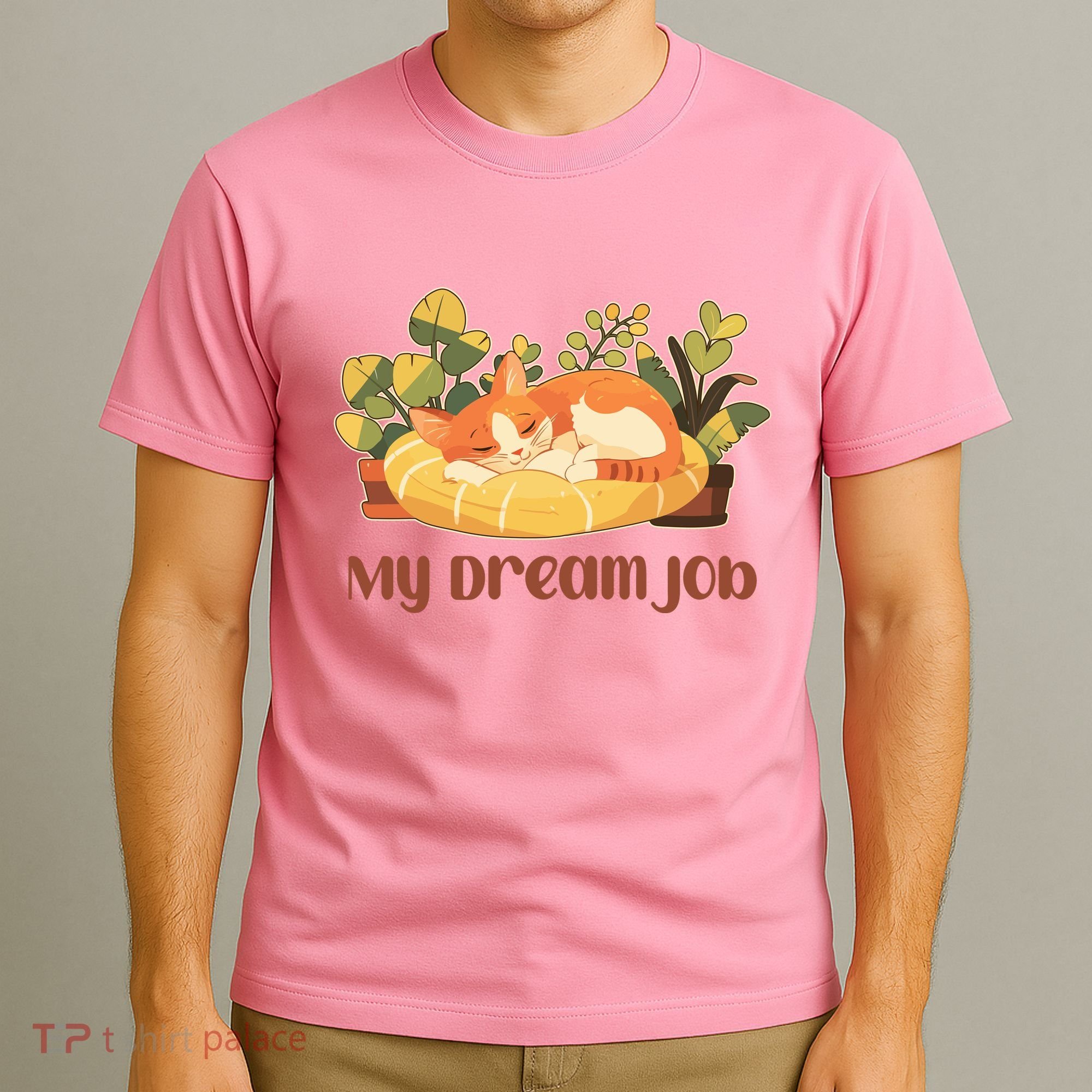 Funny My Dream Job Sleeping Cat T-Shirt