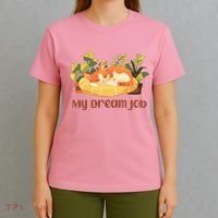 Funny My Dream Job Sleeping Cat T-Shirt thumb 4