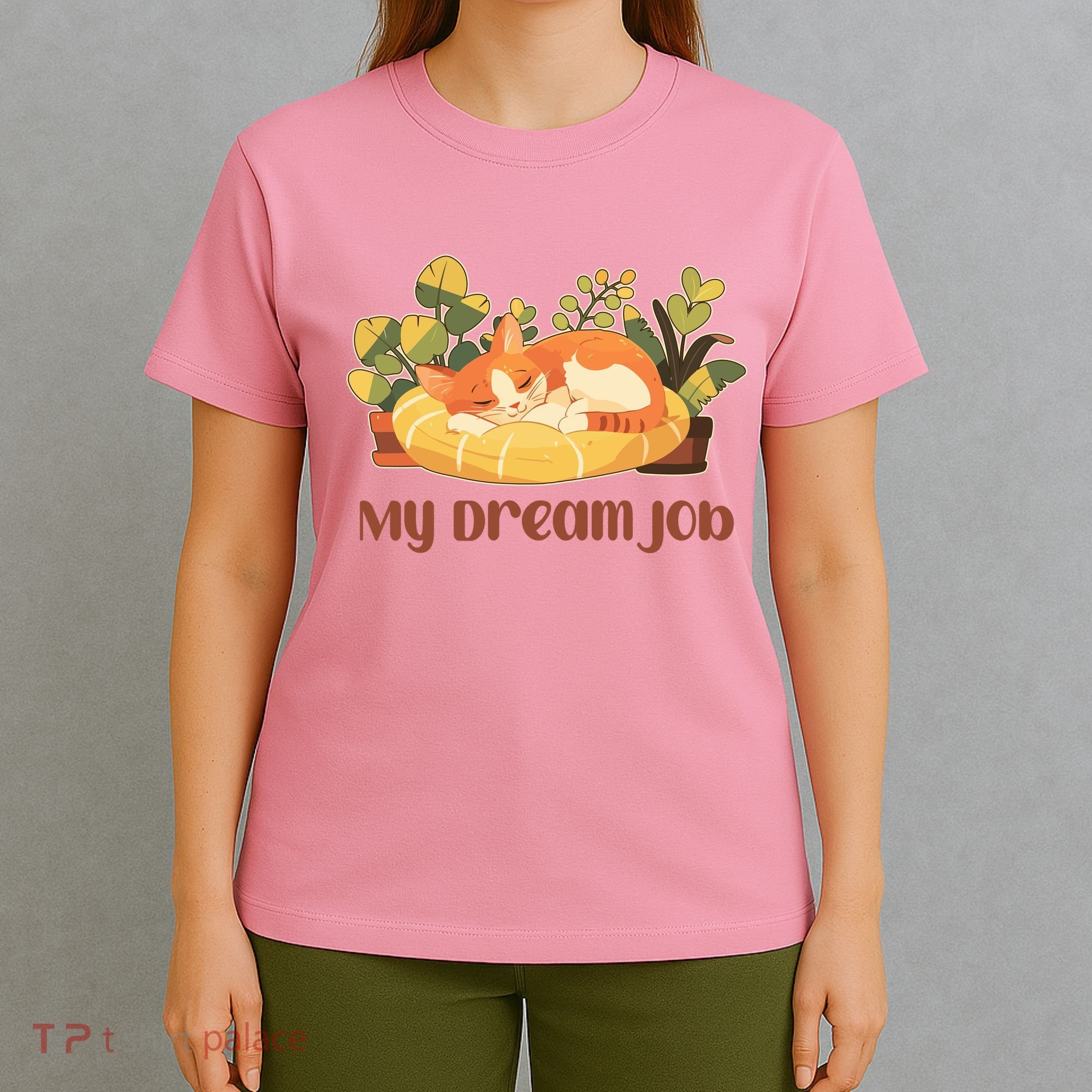 Funny My Dream Job Sleeping Cat T-Shirt