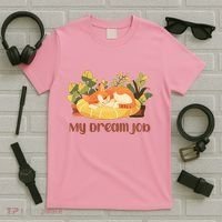 Funny My Dream Job Sleeping Cat T-Shirt thumb 5