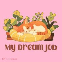 Funny My Dream Job Sleeping Cat Mousepad thumb 1